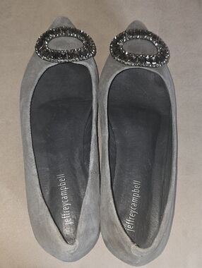 Jeffrey Campbell, Gray, Suede Flats. Size 8, Worn Once.